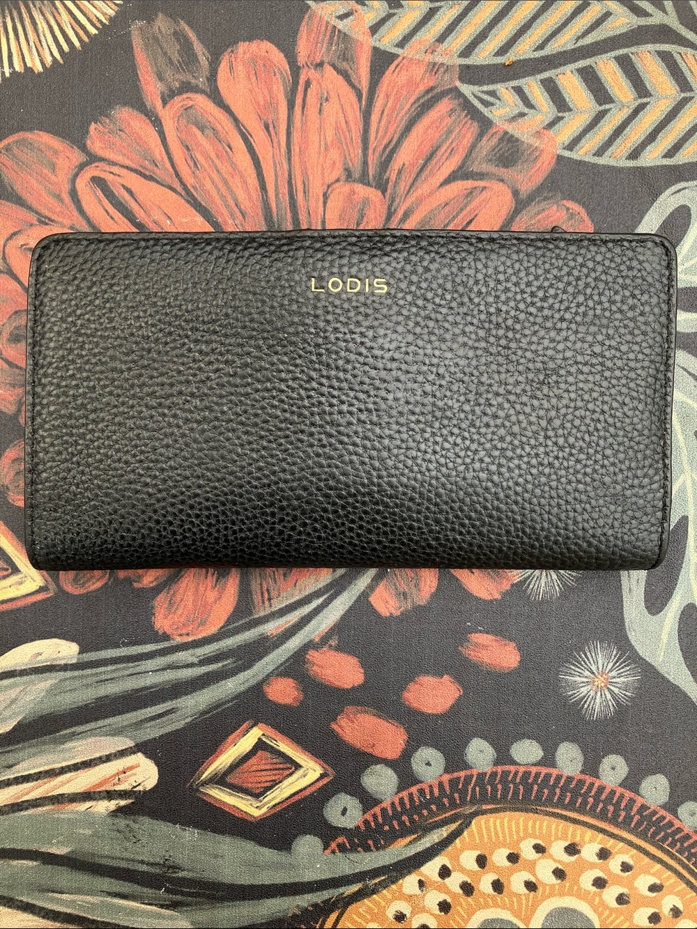 Like new LODIS Black Pebbled Leather Wallet